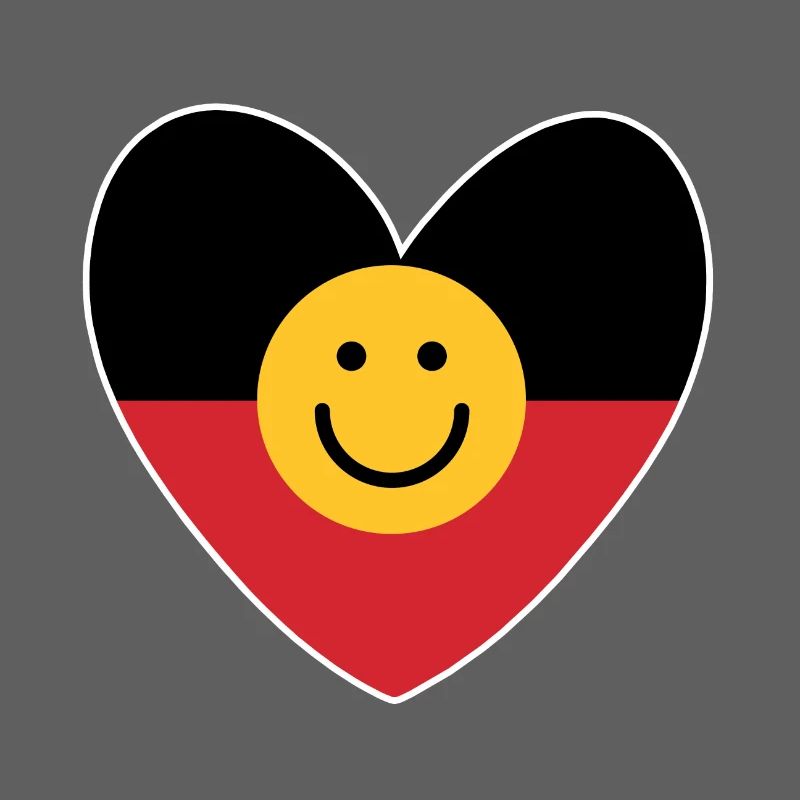 Australian Aboriginal heart with smile face