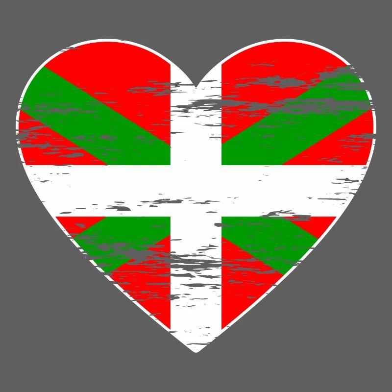 Drapeau basque coeur utilisé