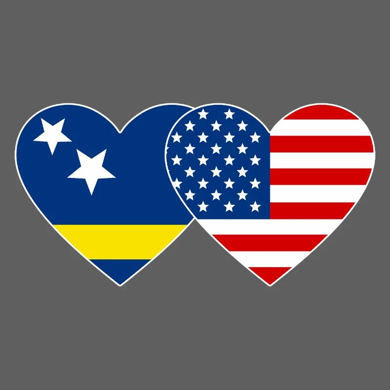 Cœur du drapeau des États-Unis de Curaçao utilisé