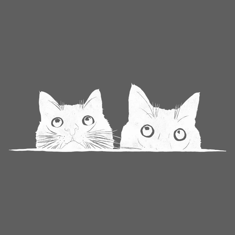 Two peeking cats