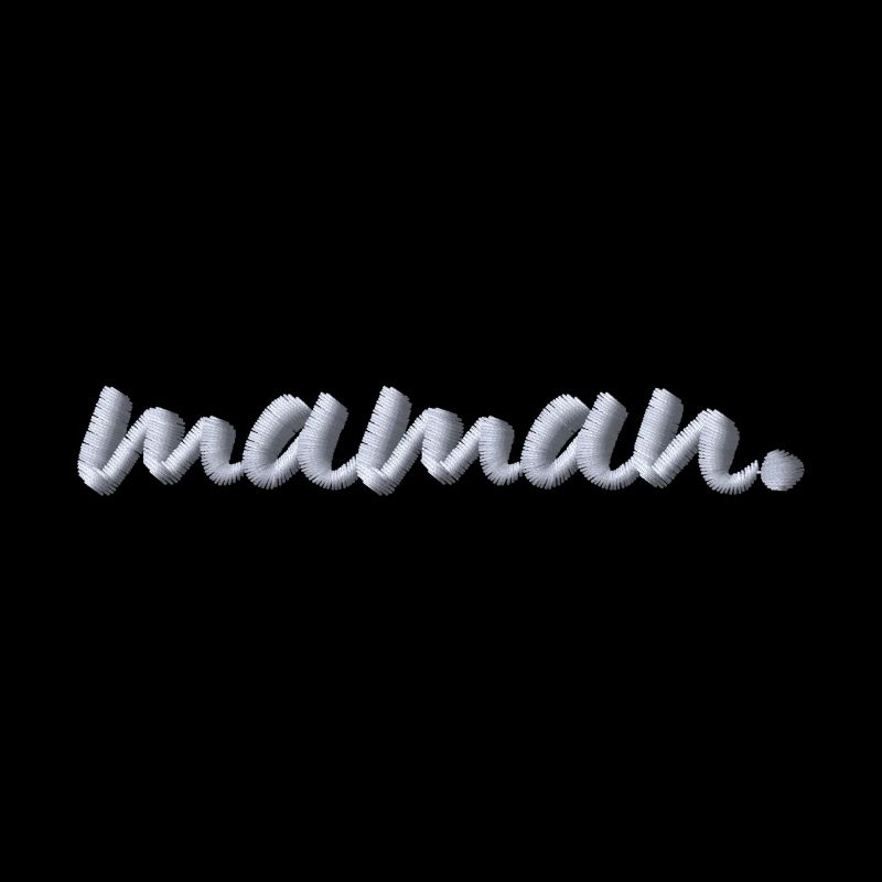 Lettrage Maman blanc brodé