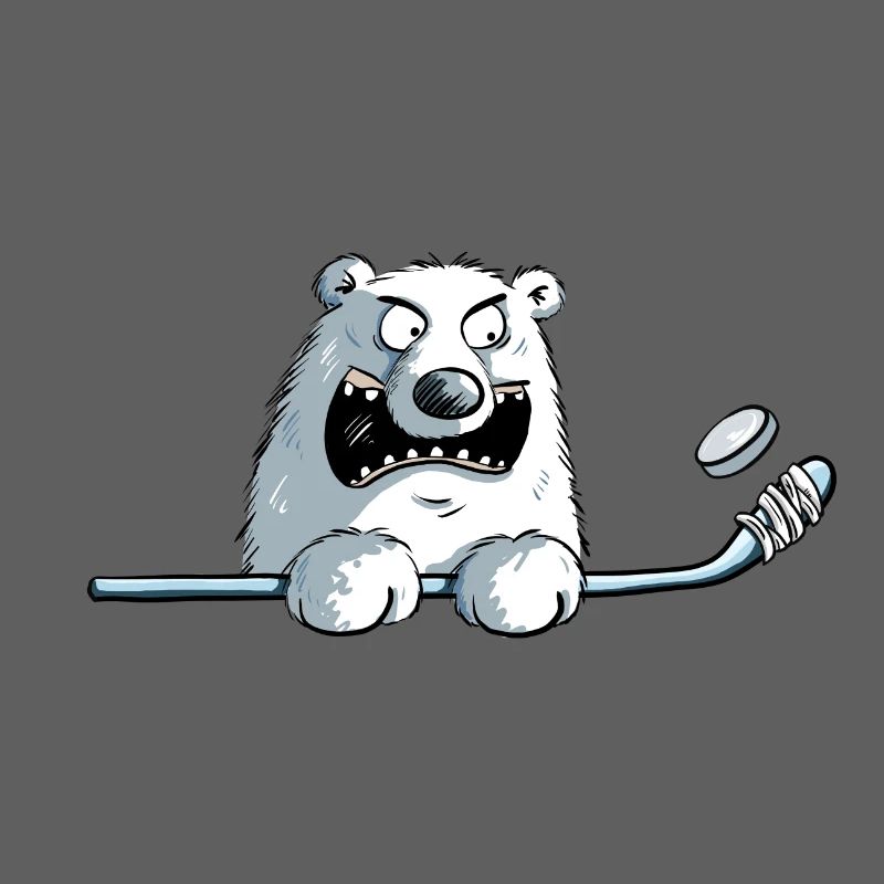 Cooler Eisbär Mit Eishockeyschläger I Eishockey