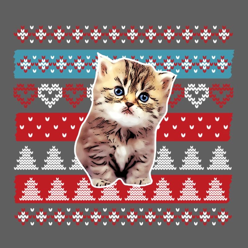 Chat moche de pull de Noël