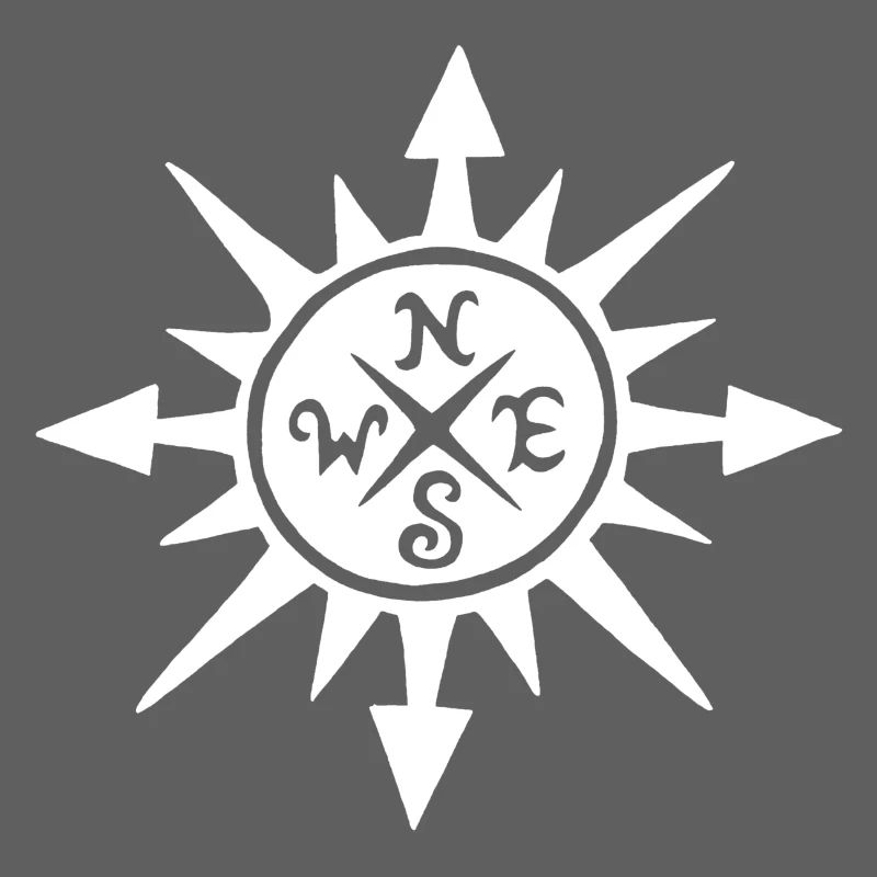 Weiße Sonne und Kompass