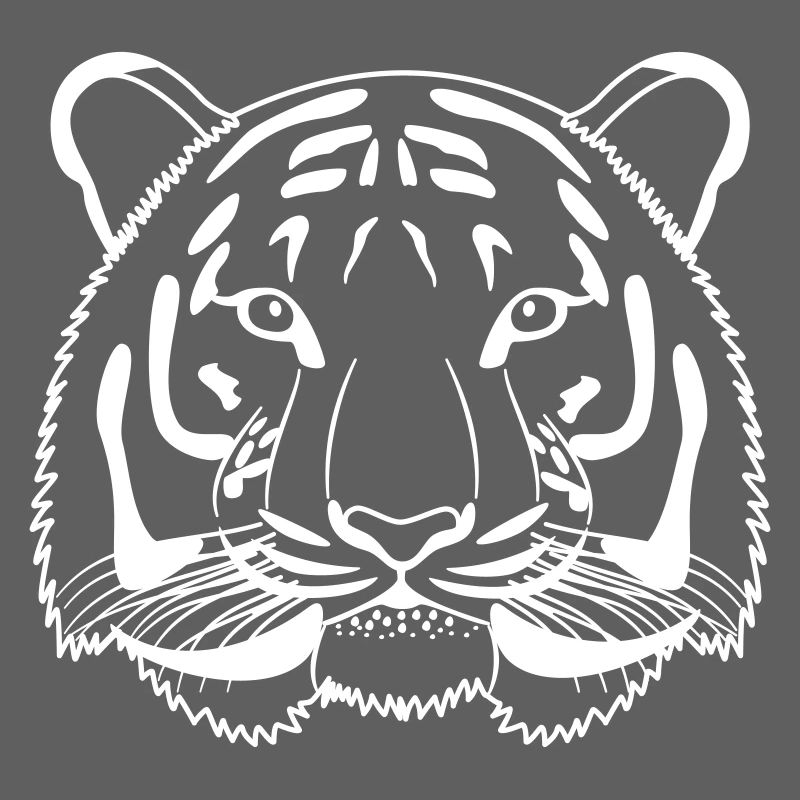 Tiger Kopf - Umriss hell