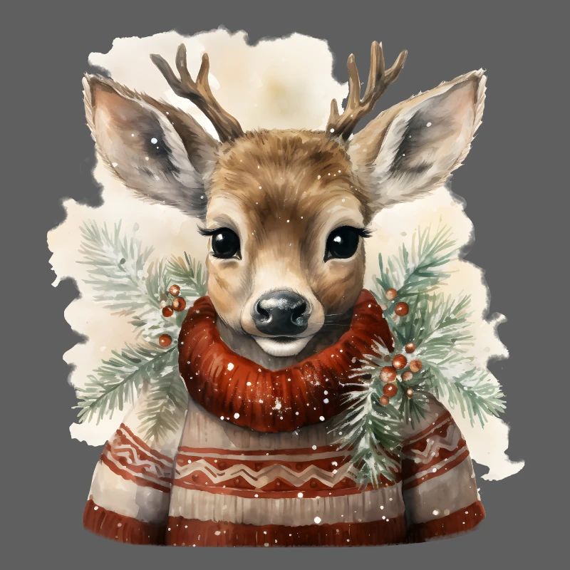 Hirsch im Winterpullover