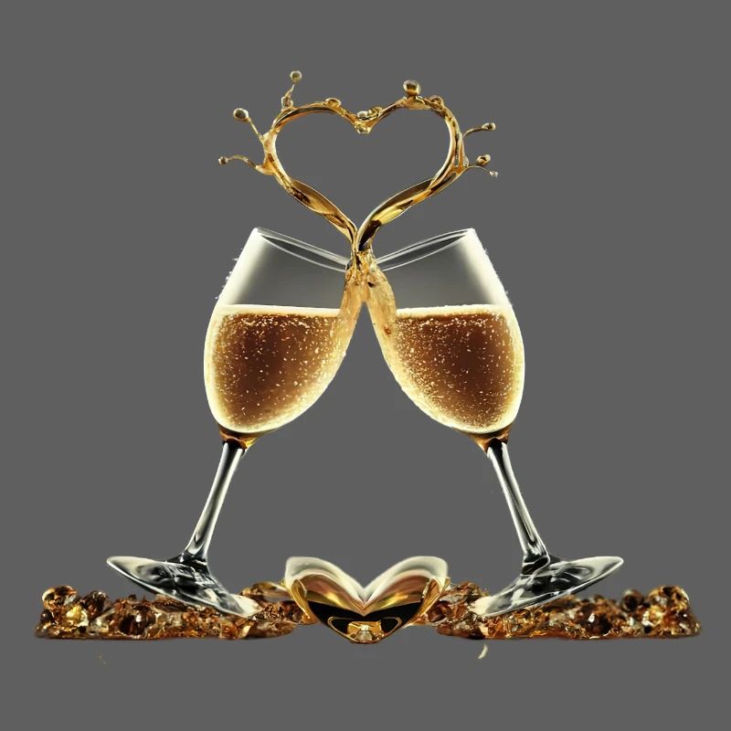 Zwei Gläser bilden ein Herz / Geschenkidee
