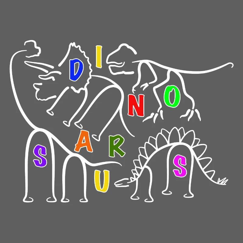verschiedene Dinosaurier Dino Liniengrafik