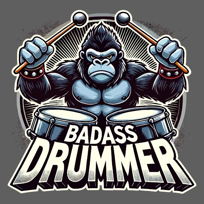 Badass Drummer Gorilla Cool Gift