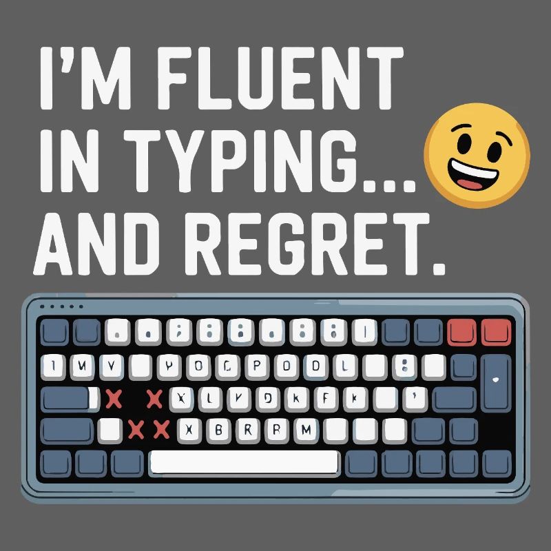 Keyboard joke: Typing and regret