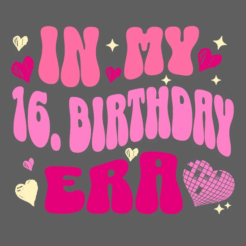 Dans mon 16e anniversaire ère coeur rétro design