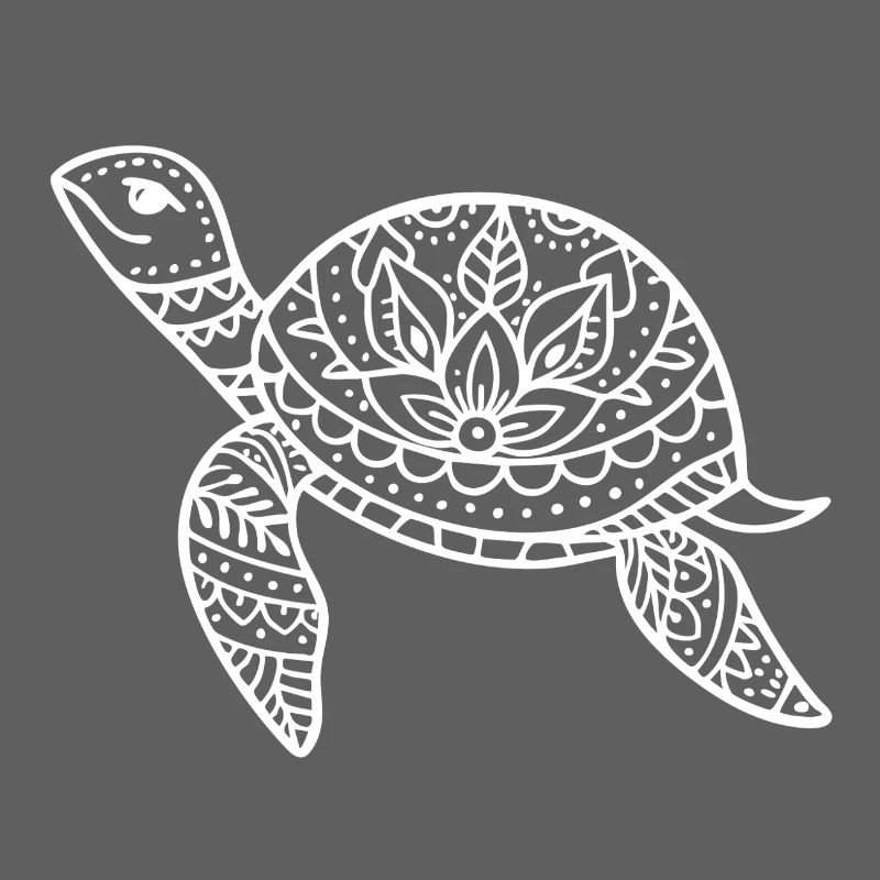 Boho turtle with pattern shell