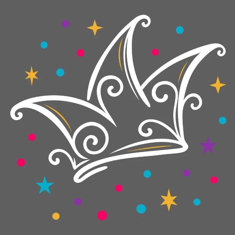 Carnival fool's cap modern with stars & confetti