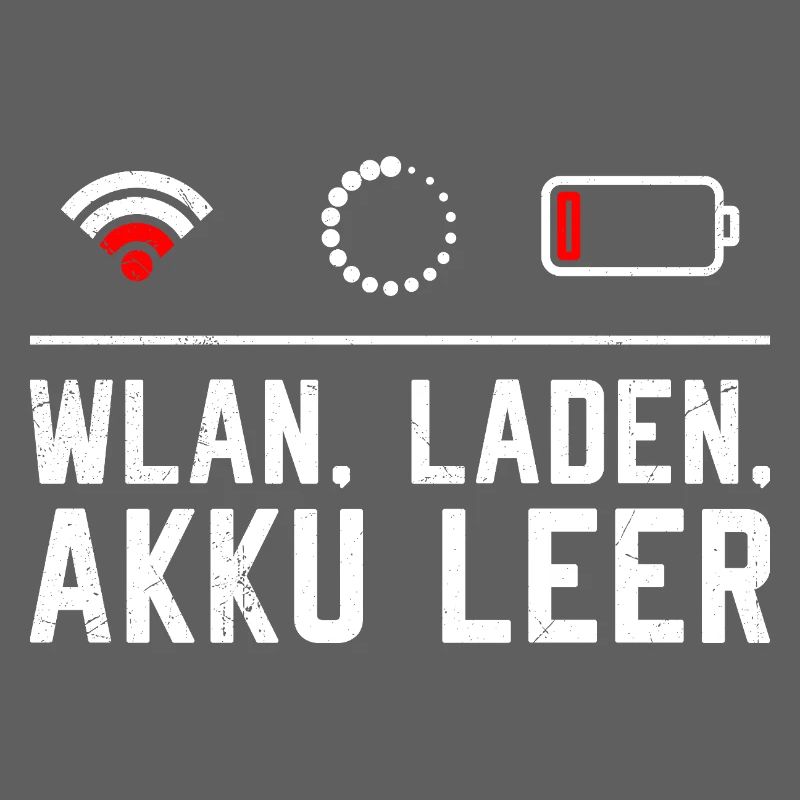 Coder WLAN. LADEN. AKKU LEER LUSTIG