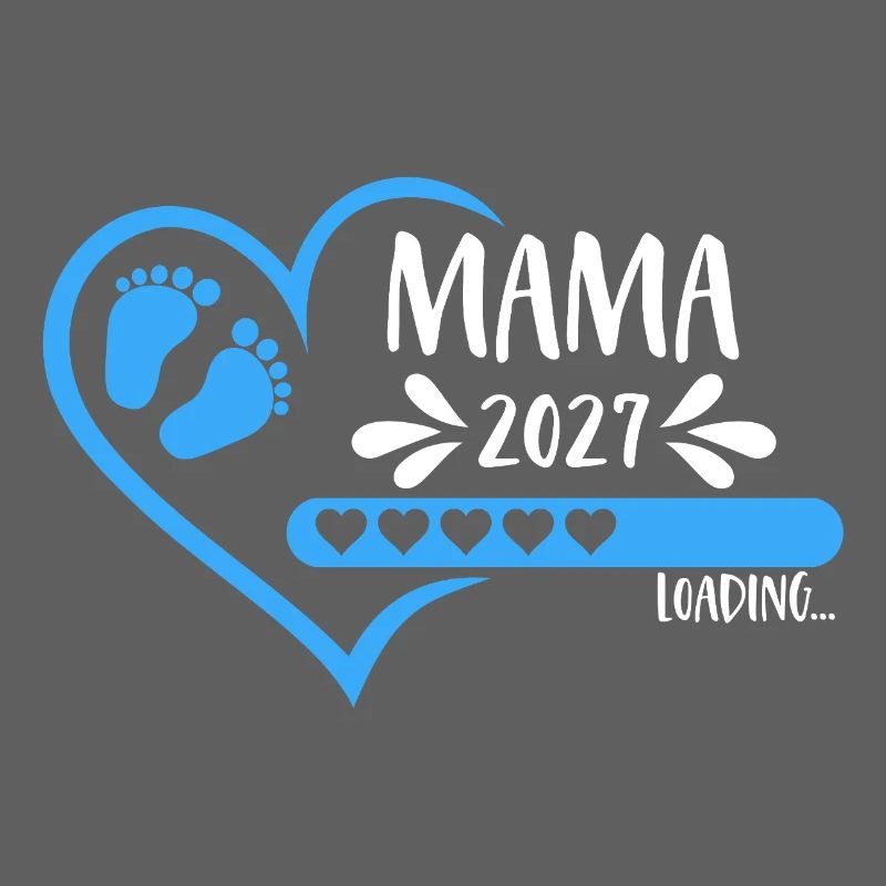 Mama 2027 loading Herz Version Junge blau