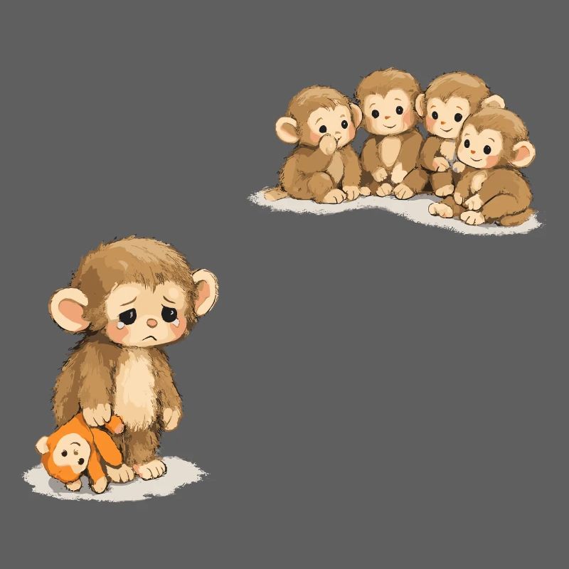 Bébé Singe Punch - Singe Triste Viral