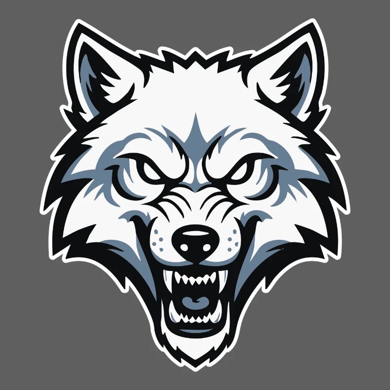 Wild Arctic White Wolf Maskottchen-Maskottchen-Logo