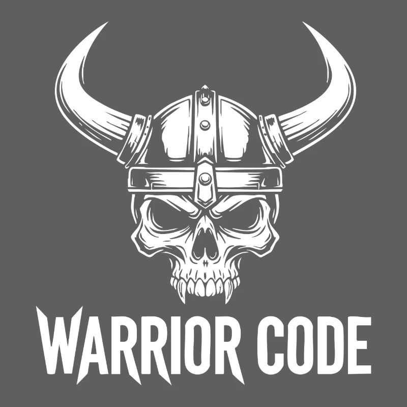 Warrior Code Crâne Viking Casque à Cornes Norse