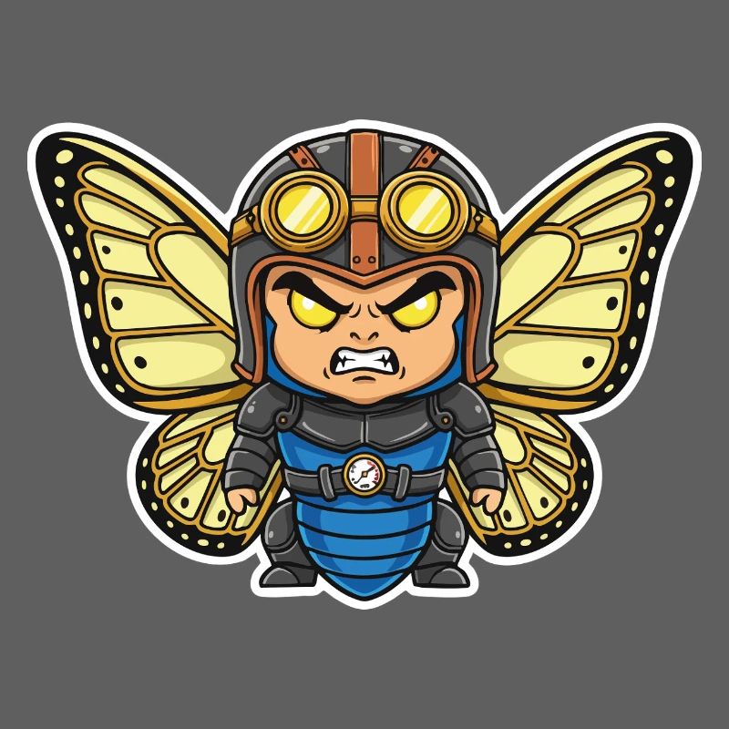 Steampunk Aviator Butterfly Blue Armor
