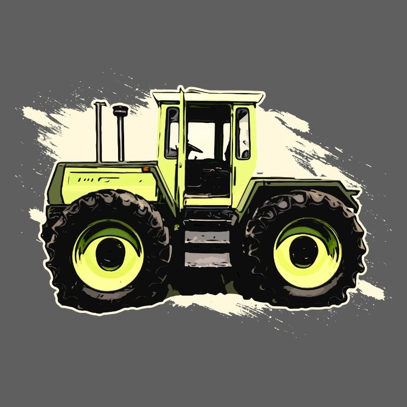 Grüner Traktor im ComicStil