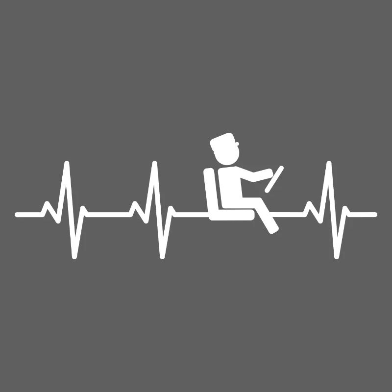 Bus Driver ECG Heart Line