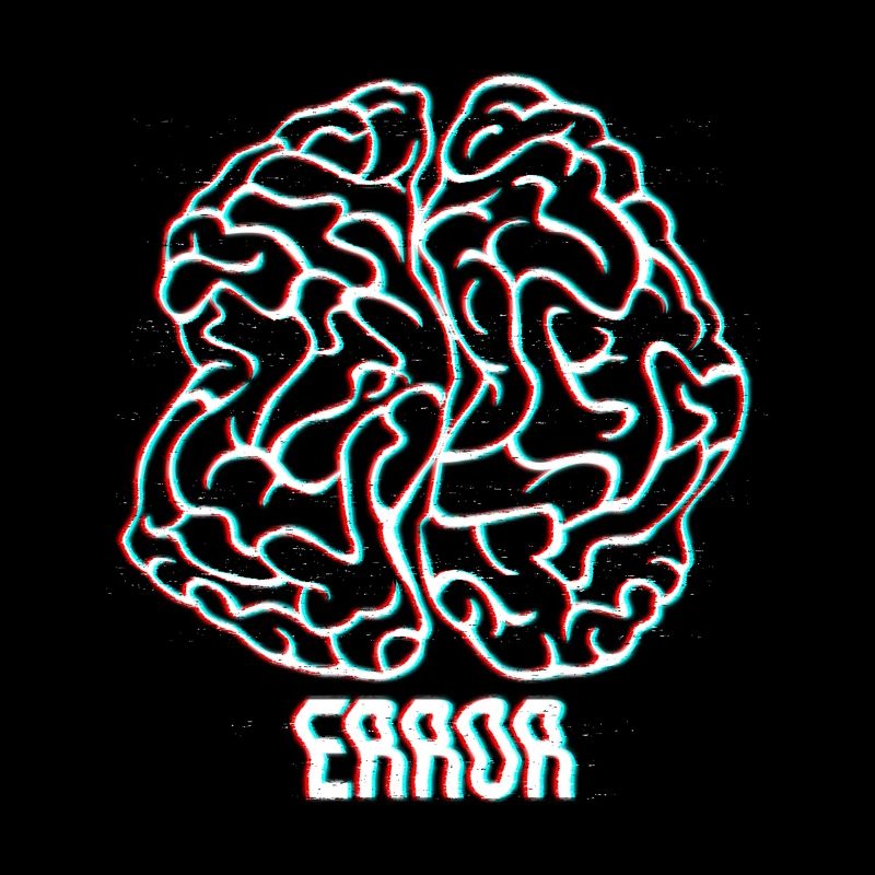Neon Glitch Brain Error