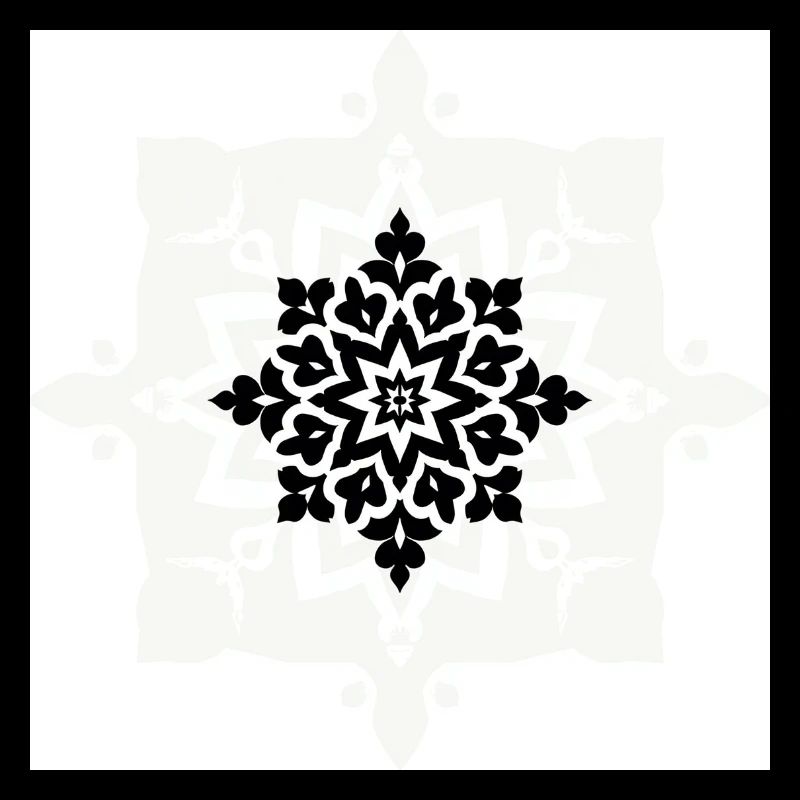 Motif complexe de mandala noir et blanc