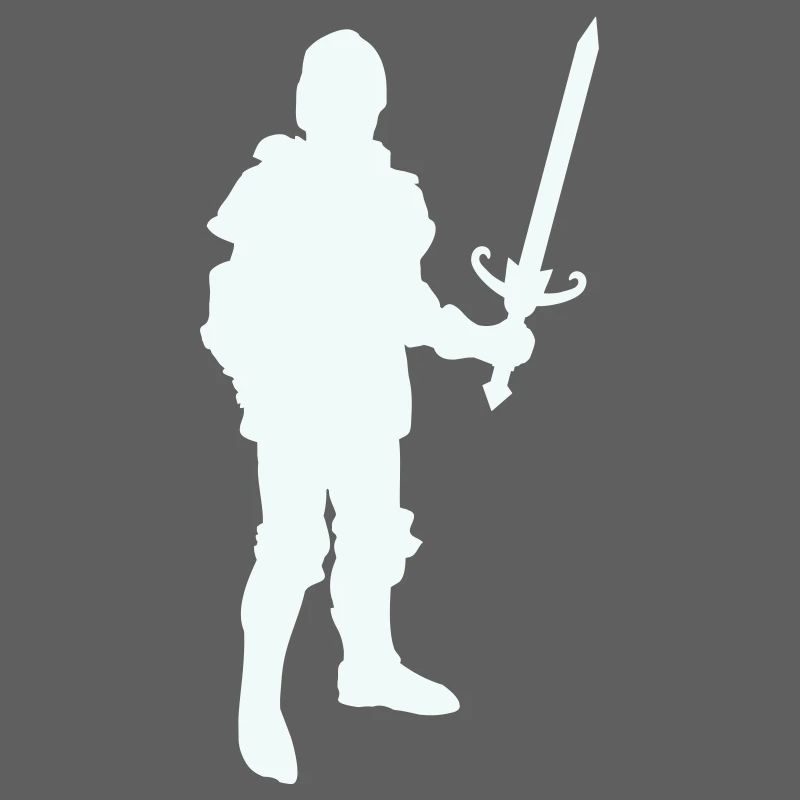 Silhouette de héros chevalier avec épée longue