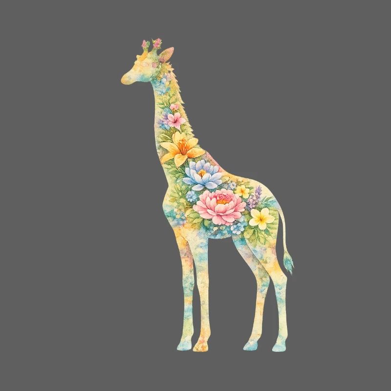 Giraffe Blumen Silhouette