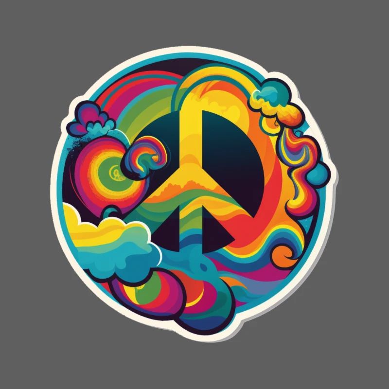 Psychedelisches Peace Zeichen