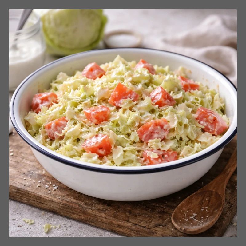 Salade crémeuse de chou et tomate