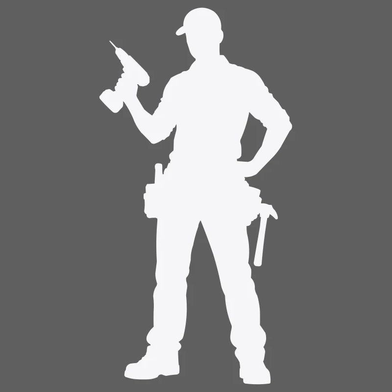 Silhouette d’artisan avec outils