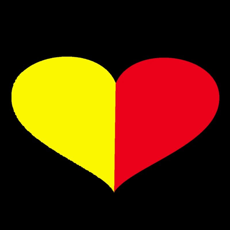 Le cœur bat jaune rouge