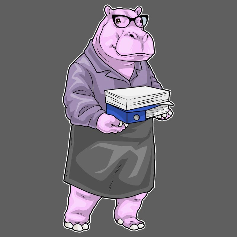 Hippopotamus Secretary Paper Stack Office