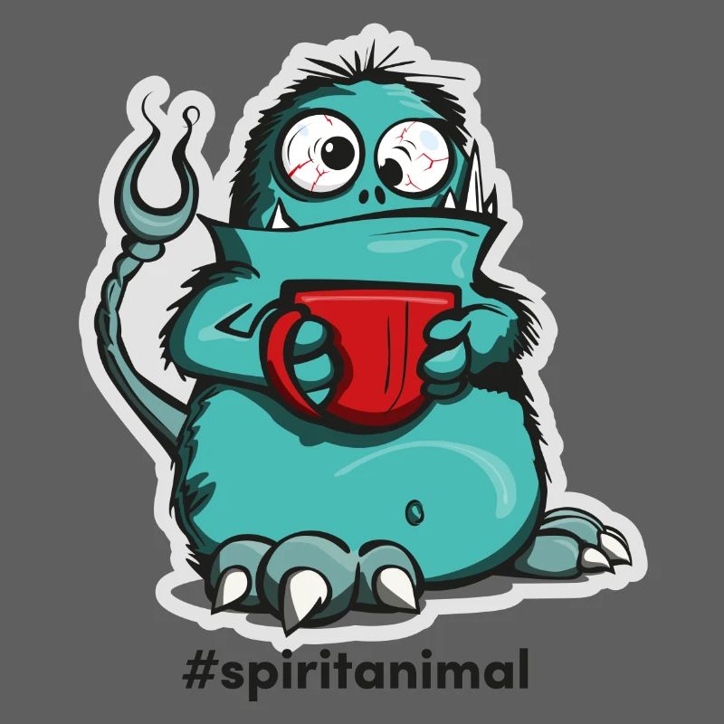 Kaffee-Monster im Comic-Stil