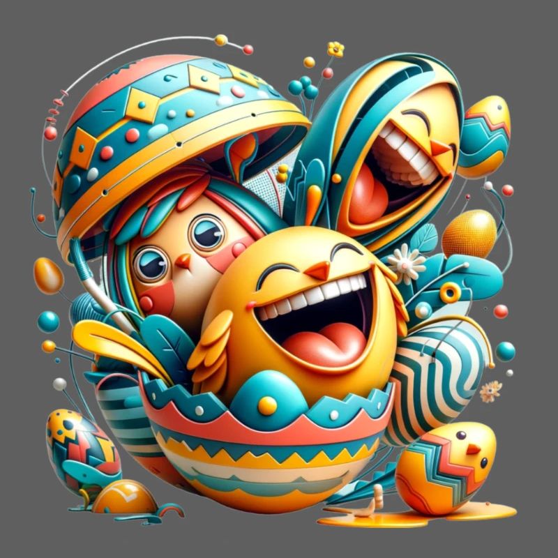 Conception graphique de Pâques dans le style Mixed Dimensions