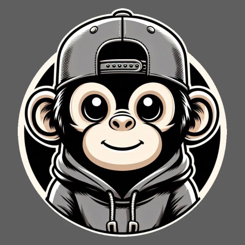 Monkey Hoodie Cap Round