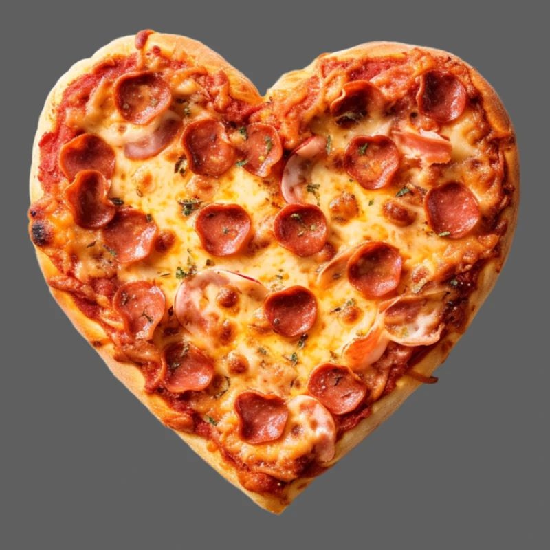 Heart Pepperoni Pizza Pattern