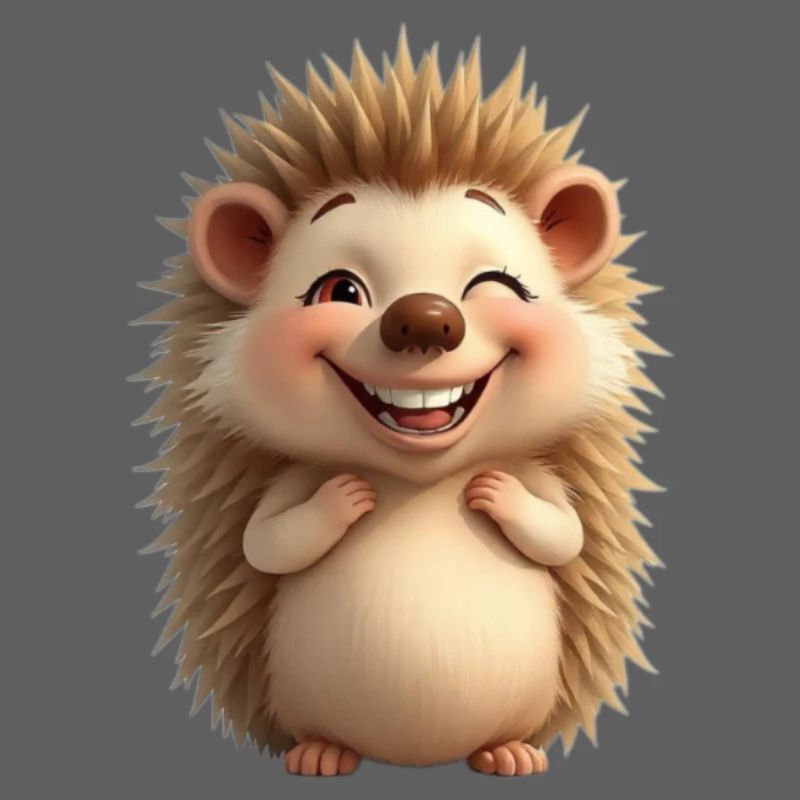 Hérisson joyeux et mignon