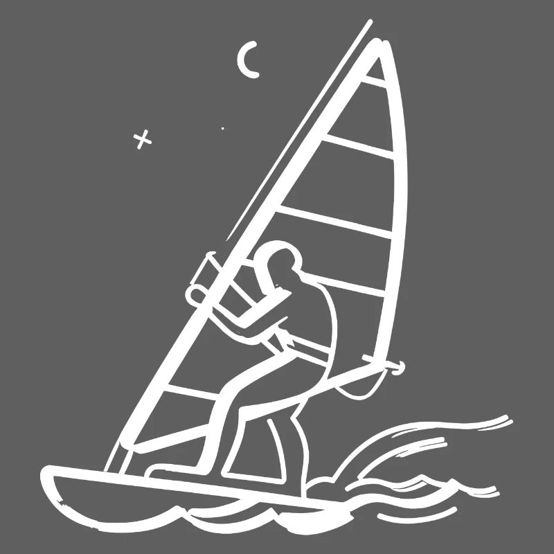 Windsurfing Line Art