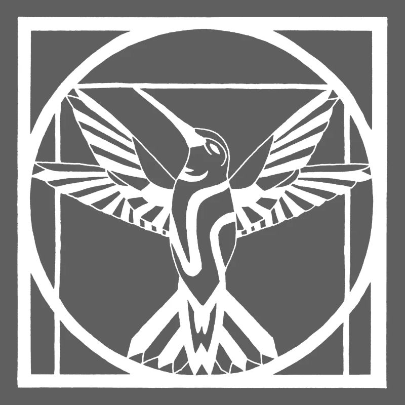 Vitruvianer weißer Vogel
