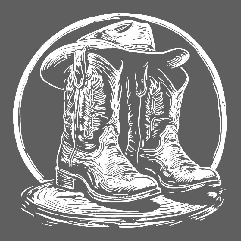 Western Boots silhouette in a circle