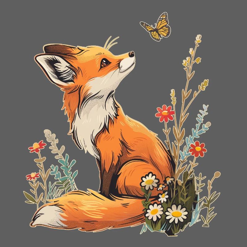 Fuchs und Schmetterling