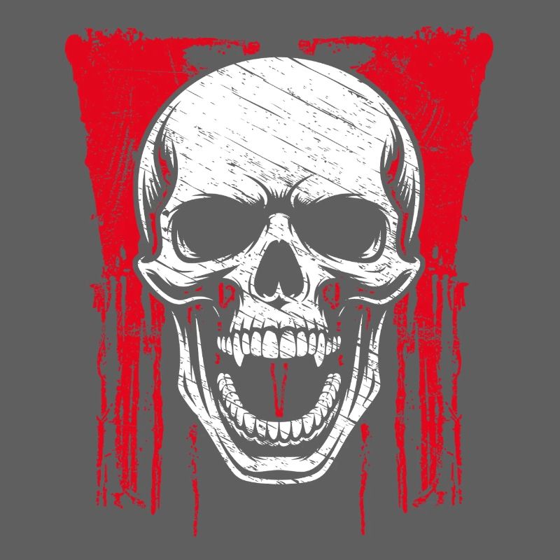 Rotes Grunge Schädel Motiv