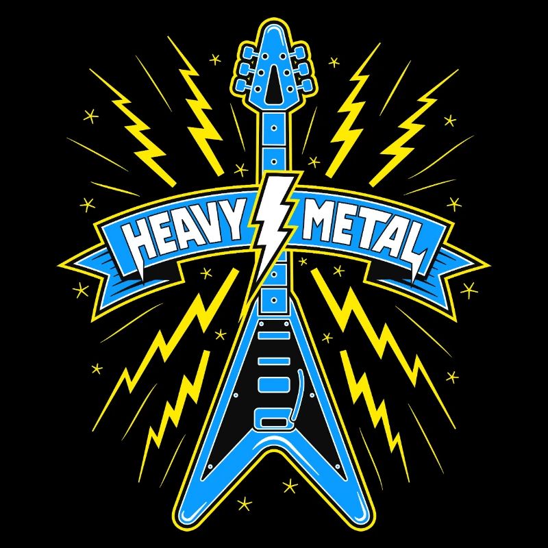 Heavy Metal Banner mit E-Gitarre