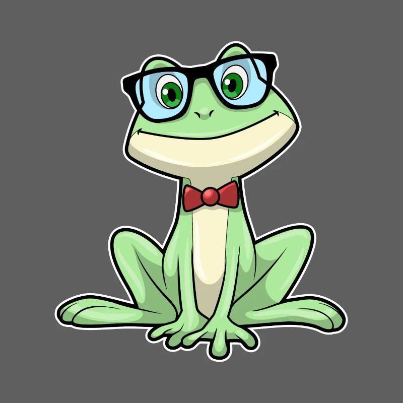 Frosch Nerd Buch Brille
