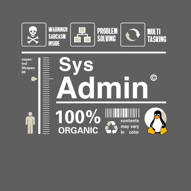 Sys Admin Penguin Ordinateur Nerd pc Platine cpu inh