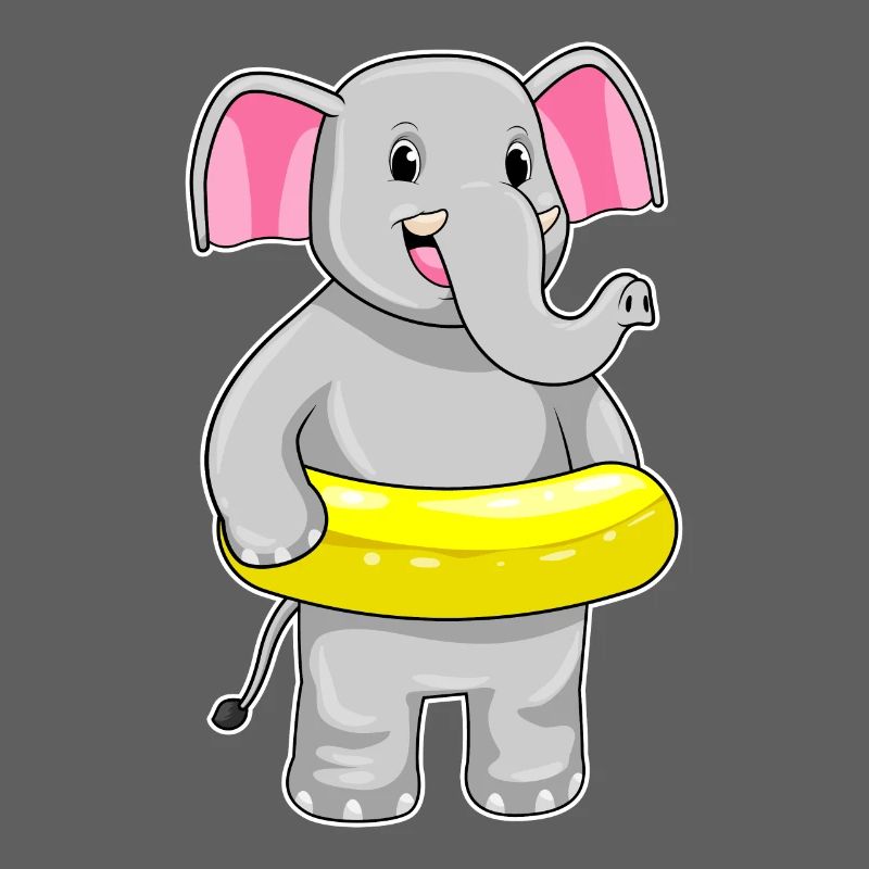 Été de nage dans le ring de nage d’éléphants