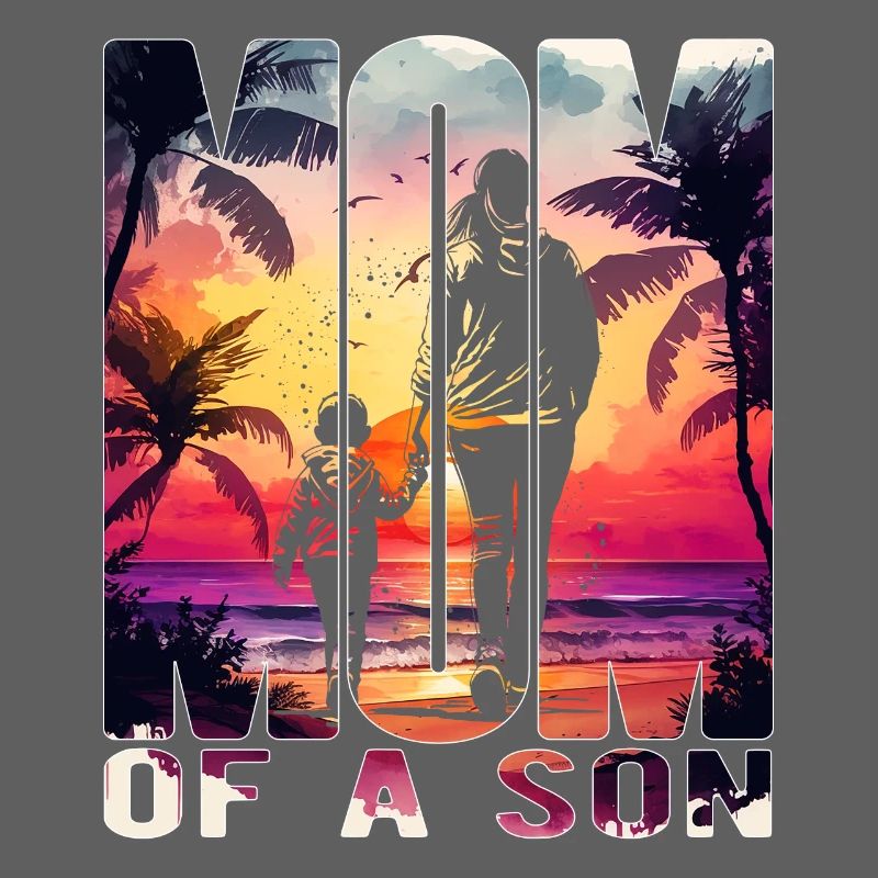 Mutter mit einem Sohn Muttertag Strand Mama Kind