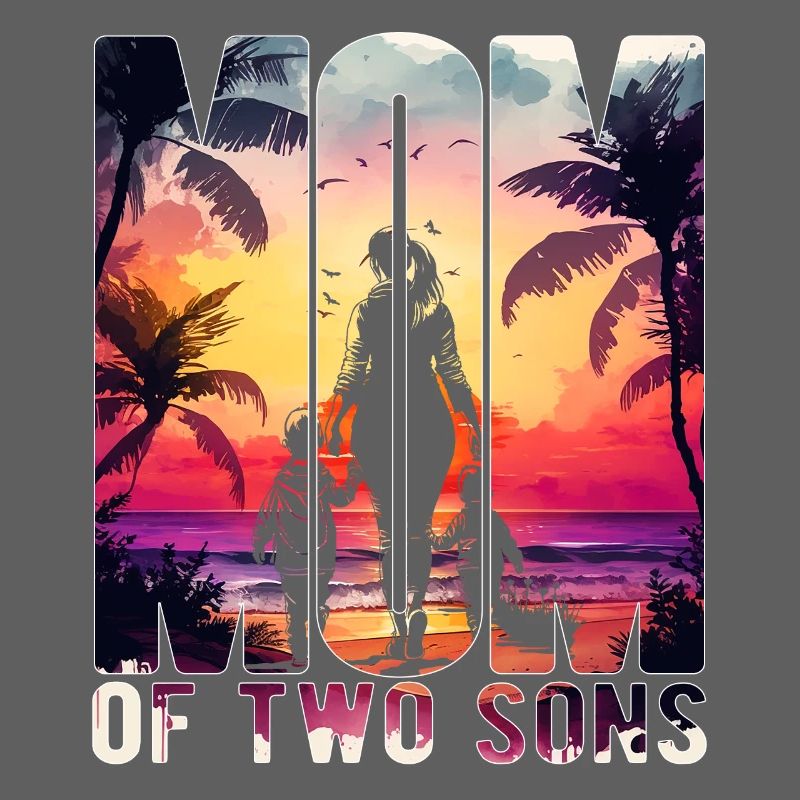 Mutter mit zwei Söhnen Muttertag Strand Mama Kind